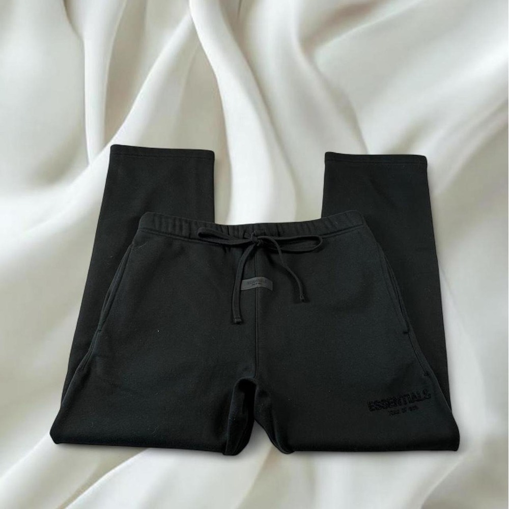 Fear of God Essentials black wide leg flare sweatpants y2k mcbling fairy boho